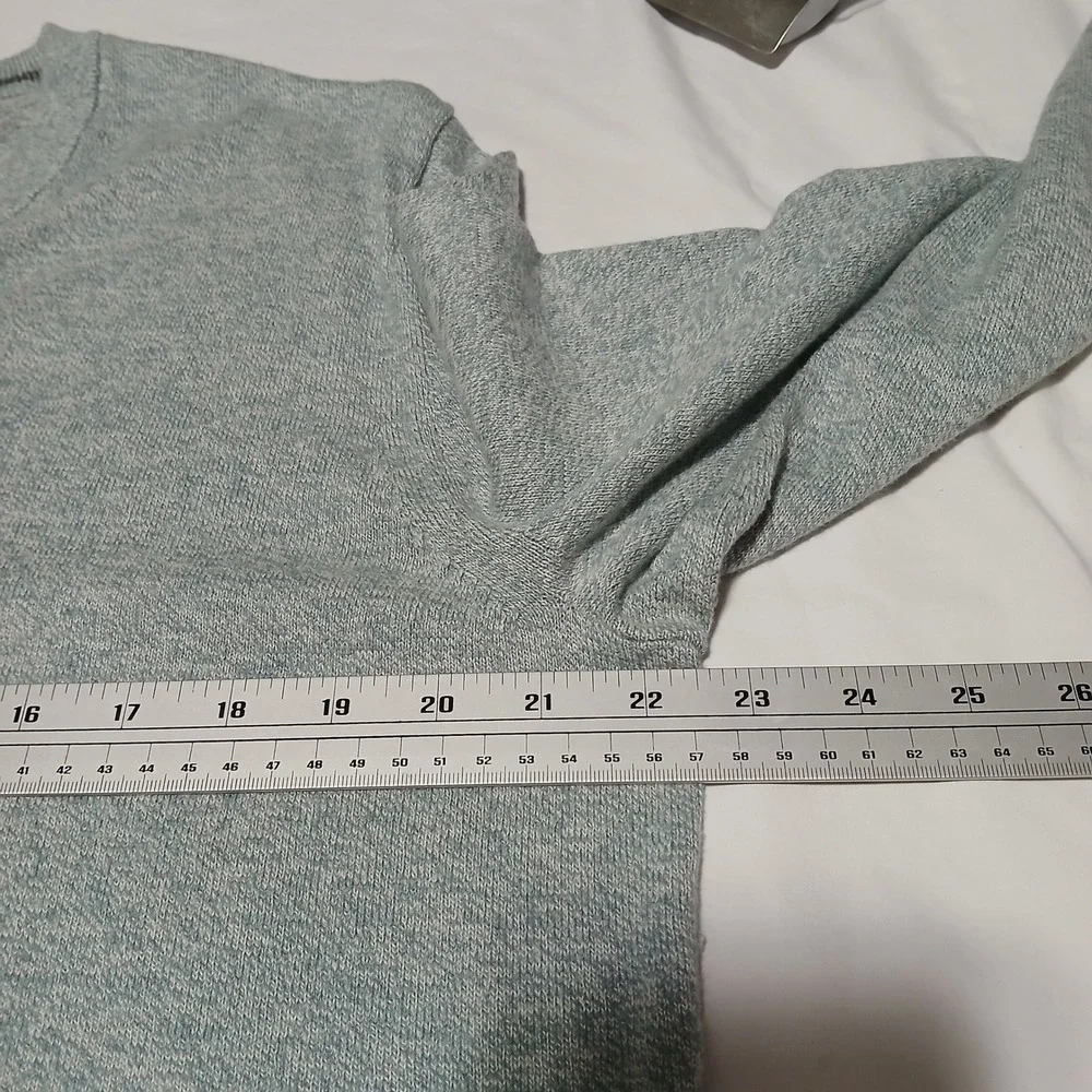 Banana Republic Mens V-Neck Sweater Light Blue Cotton Cashmere‎ Blend Large L